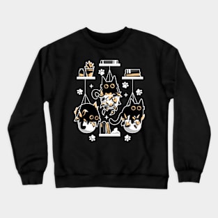 Kittens In Plant Pots - Cute Black Cats Crewneck Sweatshirt